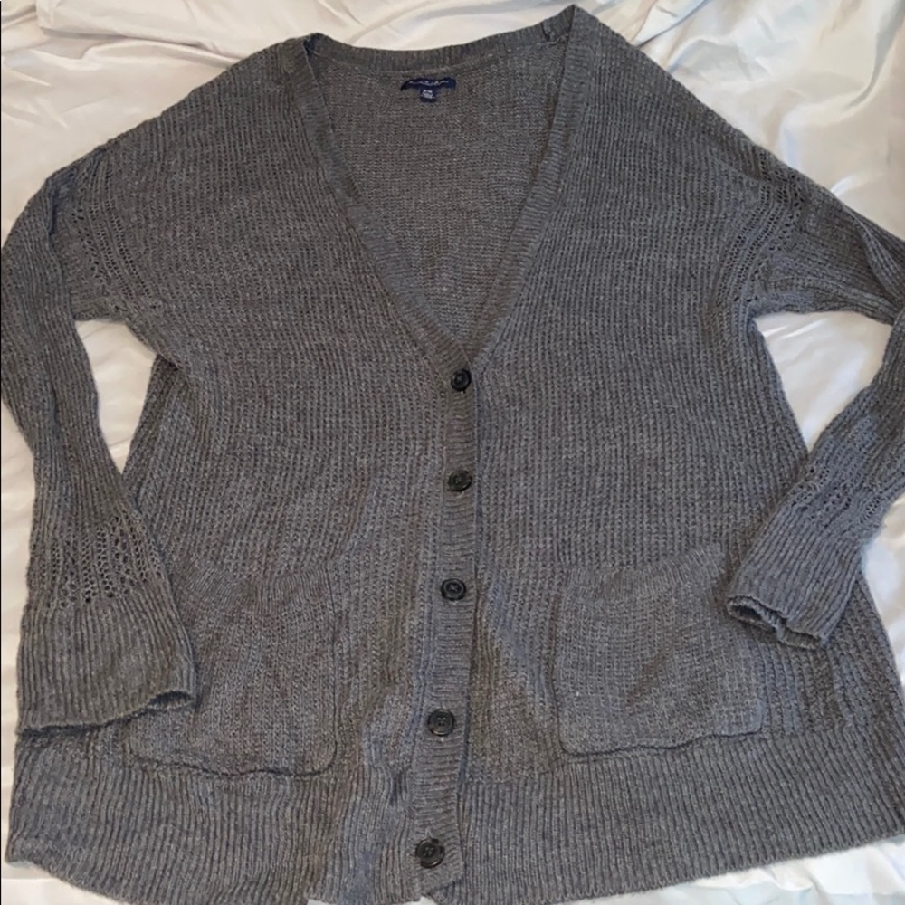 Lightly Used Dark Grey Cardigan American Eagle